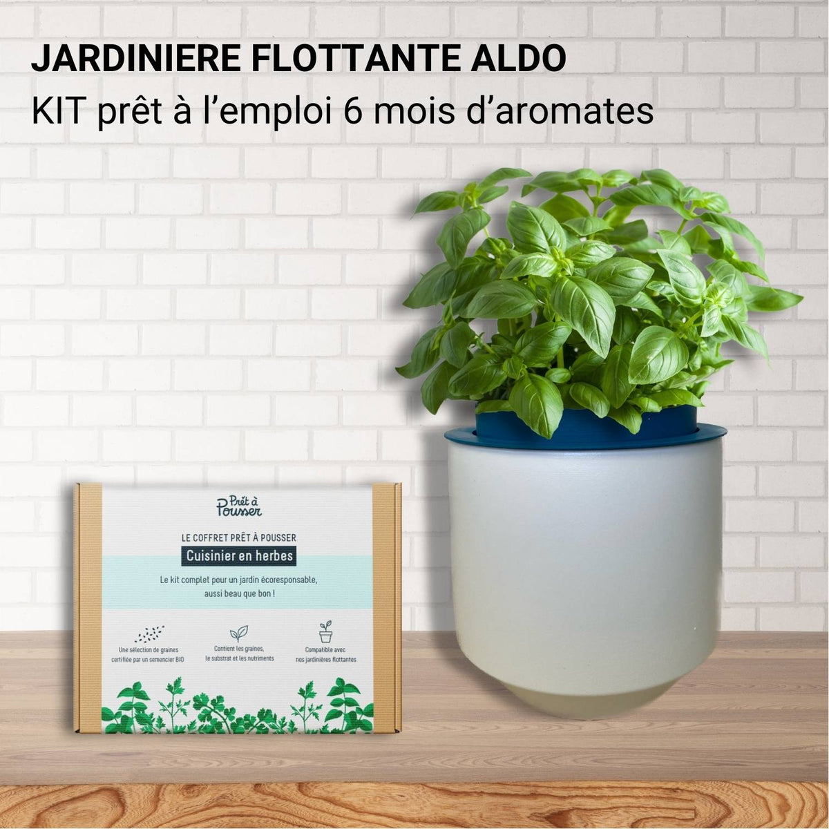 ALDO - ma jardinière flottante - Blanc Potagers Prêt à Pousser 🇫🇷 Potager d&#39;intérieur